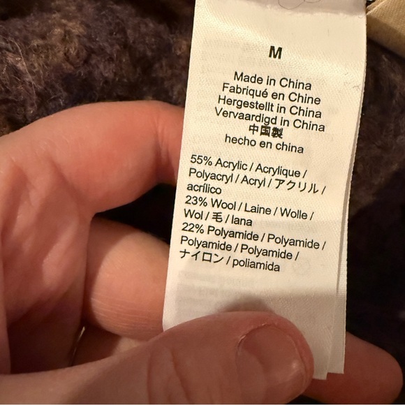 Madewell Pointelle Mockneck Long Sleeve Pullover Sweater in‎ Heather Eggplant M - Picture 8 of 12